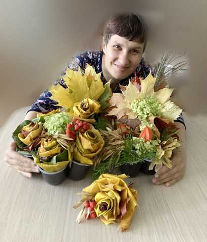 Мастер-класс «Розы из кленовых листьев»